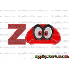 Hat Super Mario Odyssey Applique 01 Embroidery Design With Alphabet Z