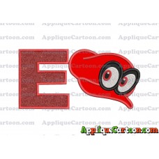 Hat Super Mario Odyssey Applique 02 Embroidery Design With Alphabet E