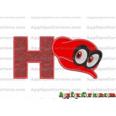 Hat Super Mario Odyssey Applique 02 Embroidery Design With Alphabet H