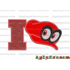 Hat Super Mario Odyssey Applique 02 Embroidery Design With Alphabet I
