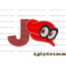 Hat Super Mario Odyssey Applique 02 Embroidery Design With Alphabet J