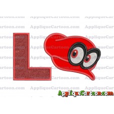 Hat Super Mario Odyssey Applique 02 Embroidery Design With Alphabet L