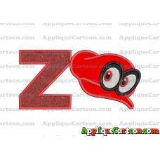 Hat Super Mario Odyssey Applique 02 Embroidery Design With Alphabet Z
