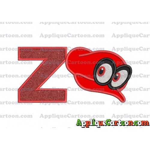 Hat Super Mario Odyssey Applique 02 Embroidery Design With Alphabet Z
