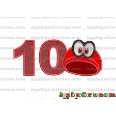 Hat Super Mario Odyssey Applique 03 Embroidery Design Birthday Number 10