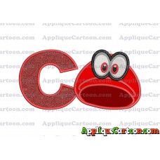Hat Super Mario Odyssey Applique 03 Embroidery Design With Alphabet C