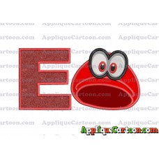 Hat Super Mario Odyssey Applique 03 Embroidery Design With Alphabet E