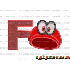 Hat Super Mario Odyssey Applique 03 Embroidery Design With Alphabet F