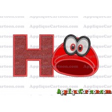 Hat Super Mario Odyssey Applique 03 Embroidery Design With Alphabet H