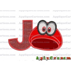 Hat Super Mario Odyssey Applique 03 Embroidery Design With Alphabet J