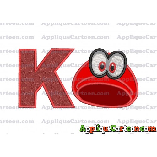 Hat Super Mario Odyssey Applique 03 Embroidery Design With Alphabet K