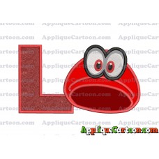 Hat Super Mario Odyssey Applique 03 Embroidery Design With Alphabet L