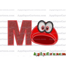 Hat Super Mario Odyssey Applique 03 Embroidery Design With Alphabet M