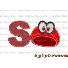 Hat Super Mario Odyssey Applique 03 Embroidery Design With Alphabet S