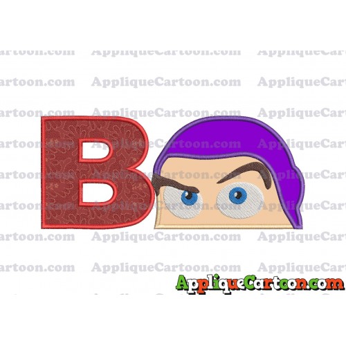 Head Buzz Lightyear Toy Story Applique Embroidery Design With Alphabet B