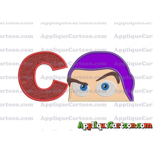 Head Buzz Lightyear Toy Story Applique Embroidery Design With Alphabet C