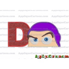 Head Buzz Lightyear Toy Story Applique Embroidery Design With Alphabet D
