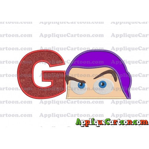 Head Buzz Lightyear Toy Story Applique Embroidery Design With Alphabet G