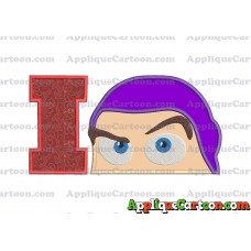 Head Buzz Lightyear Toy Story Applique Embroidery Design With Alphabet I