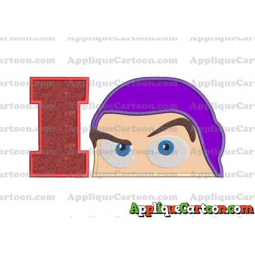 Head Buzz Lightyear Toy Story Applique Embroidery Design With Alphabet I