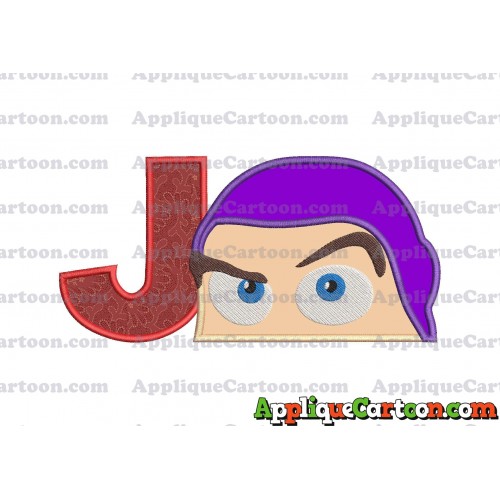 Head Buzz Lightyear Toy Story Applique Embroidery Design With Alphabet J