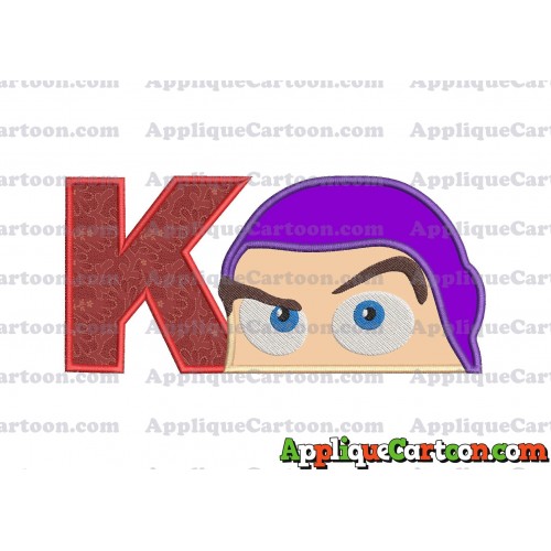 Head Buzz Lightyear Toy Story Applique Embroidery Design With Alphabet K