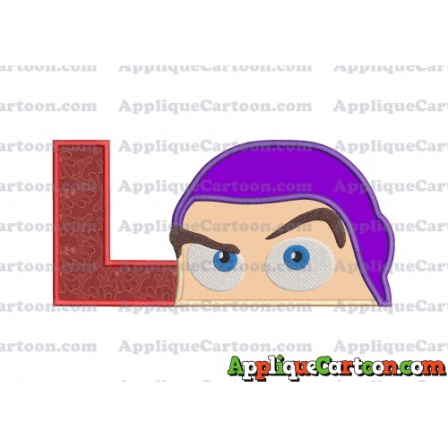 Head Buzz Lightyear Toy Story Applique Embroidery Design With Alphabet L