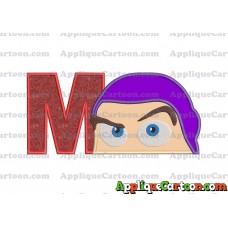 Head Buzz Lightyear Toy Story Applique Embroidery Design With Alphabet M