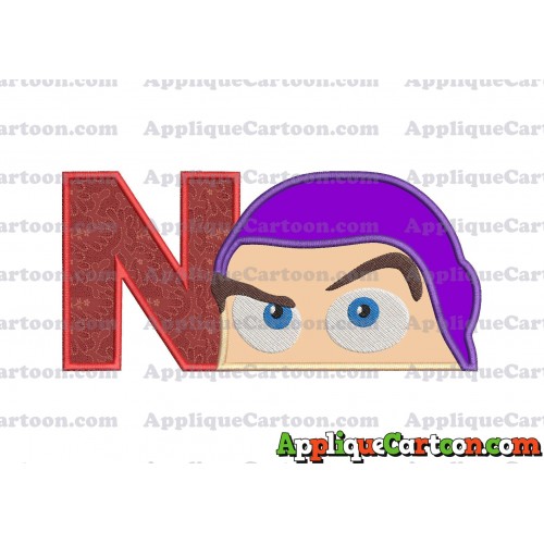 Head Buzz Lightyear Toy Story Applique Embroidery Design With Alphabet N