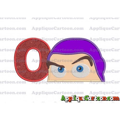 Head Buzz Lightyear Toy Story Applique Embroidery Design With Alphabet O