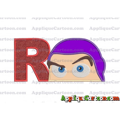 Head Buzz Lightyear Toy Story Applique Embroidery Design With Alphabet R