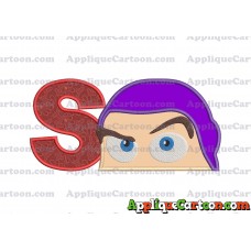 Head Buzz Lightyear Toy Story Applique Embroidery Design With Alphabet S