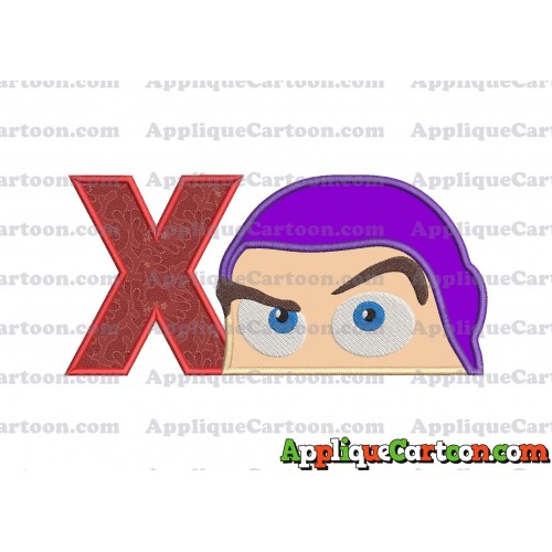 Head Buzz Lightyear Toy Story Applique Embroidery Design With Alphabet X