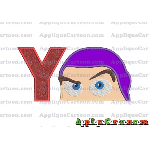 Head Buzz Lightyear Toy Story Applique Embroidery Design With Alphabet Y