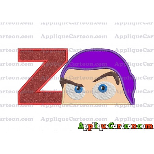 Head Buzz Lightyear Toy Story Applique Embroidery Design With Alphabet Z