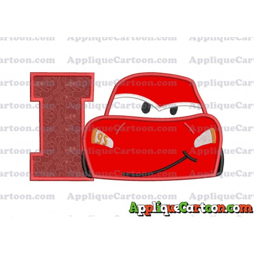 Head Lightning McQueen Cars Applique Embroidery Design With Alphabet I