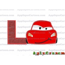 Head Lightning McQueen Cars Applique Embroidery Design With Alphabet L