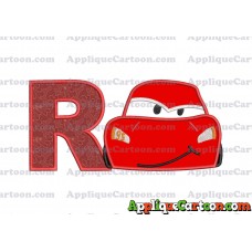 Head Lightning McQueen Cars Applique Embroidery Design With Alphabet R
