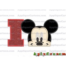 Head Mickey Mouse Applique Embroidery Design With Alphabet I