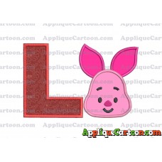 Head Piglet Winnie the Pooh Applique Embroidery Design With Alphabet L