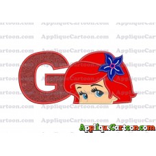 Head The Little Mermaid Applique Embroidery Design With Alphabet G