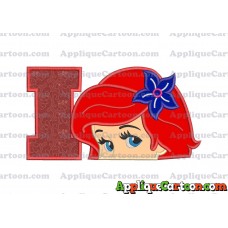 Head The Little Mermaid Applique Embroidery Design With Alphabet I