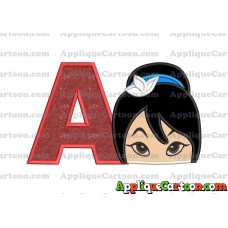 Head Warrior Princess Applique Embroidery Design With Alphabet A