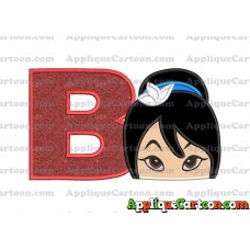Head Warrior Princess Applique Embroidery Design With Alphabet B