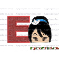 Head Warrior Princess Applique Embroidery Design With Alphabet E