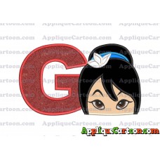 Head Warrior Princess Applique Embroidery Design With Alphabet G