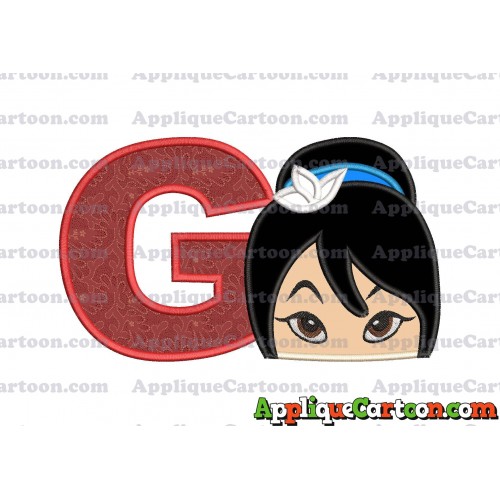 Head Warrior Princess Applique Embroidery Design With Alphabet G