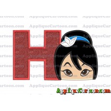 Head Warrior Princess Applique Embroidery Design With Alphabet H