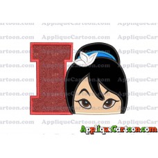 Head Warrior Princess Applique Embroidery Design With Alphabet I