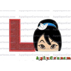 Head Warrior Princess Applique Embroidery Design With Alphabet L